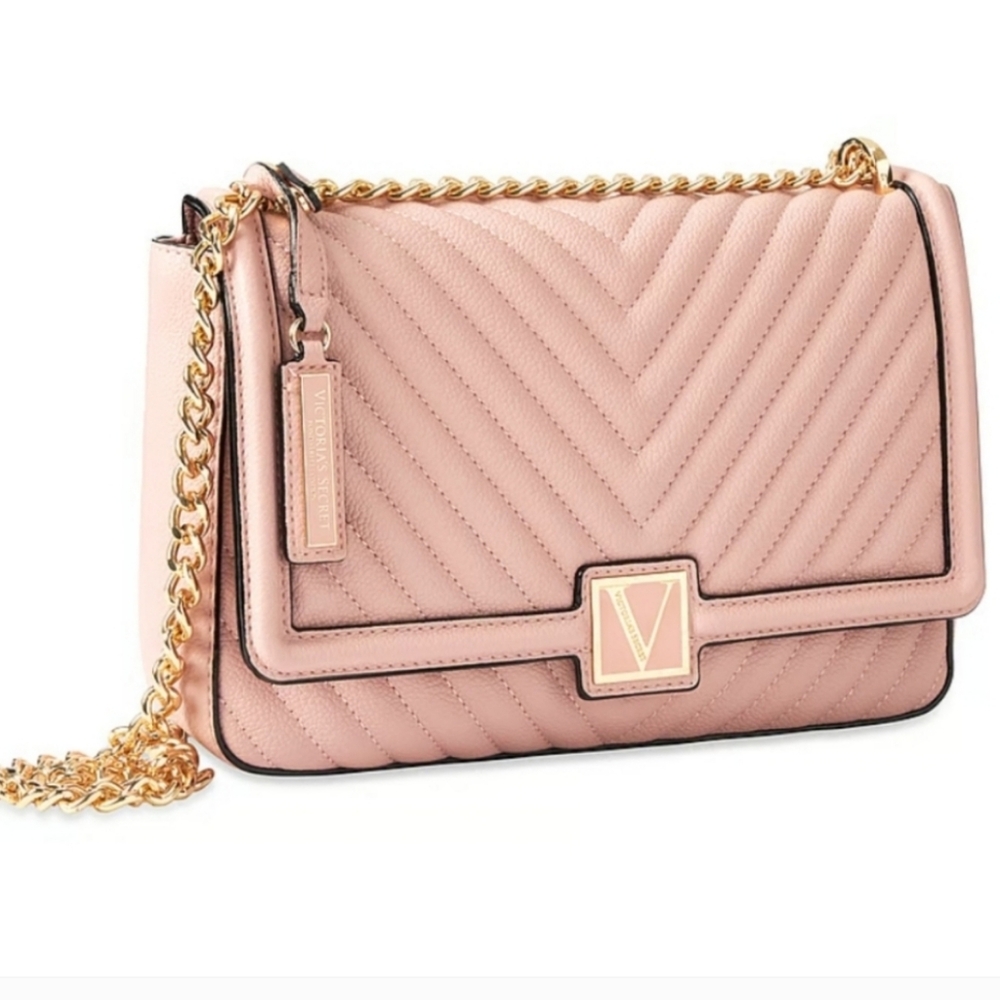 (LAST ONE!) NWT! VICTORIA'S SECRET ORCHID BLUSH V-QUILT CROSSBODY